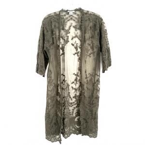 Ariat | Women’s Olive Green Sheer Lace Boho Duster Kimono Size S